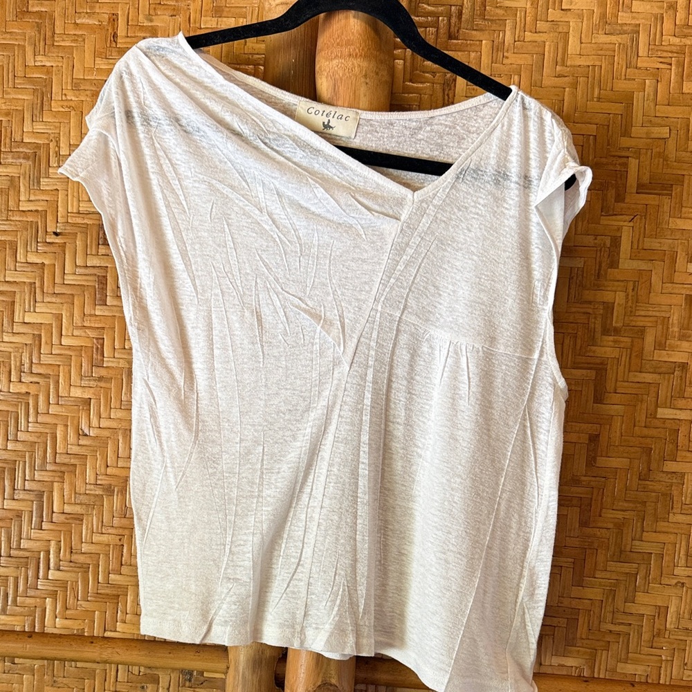 Cotélac white Short Sleeve Top